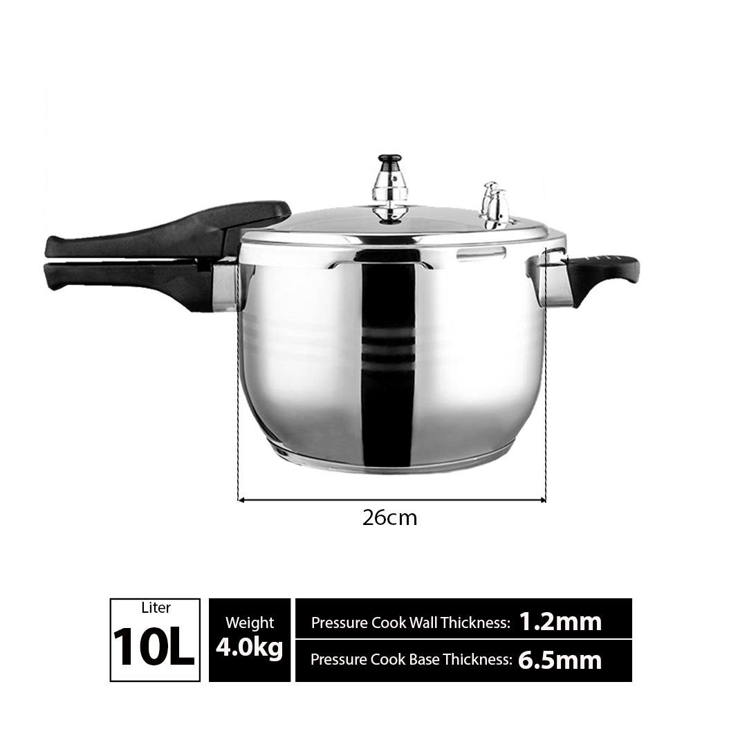 10L Commercial Grade Stainless Steel Pressure Cooker With Seal, , , , , ,  - AU DEPOT 7