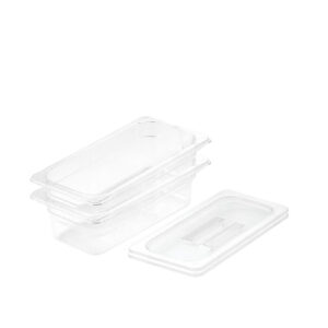 SOGA 100mm Clear Gastronorm GN Pan 13 Food Tray Storage Bundle of 2 with Lid Baking Trays VICPans1422wLidX2 AU DEPOT - AU DEPOT