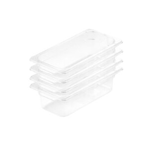 SOGA 100mm Clear Gastronorm GN Pan 13 Food Tray Storage Bundle of 4 Baking Trays VICPans1422X4 AU DEPOT - AU DEPOT