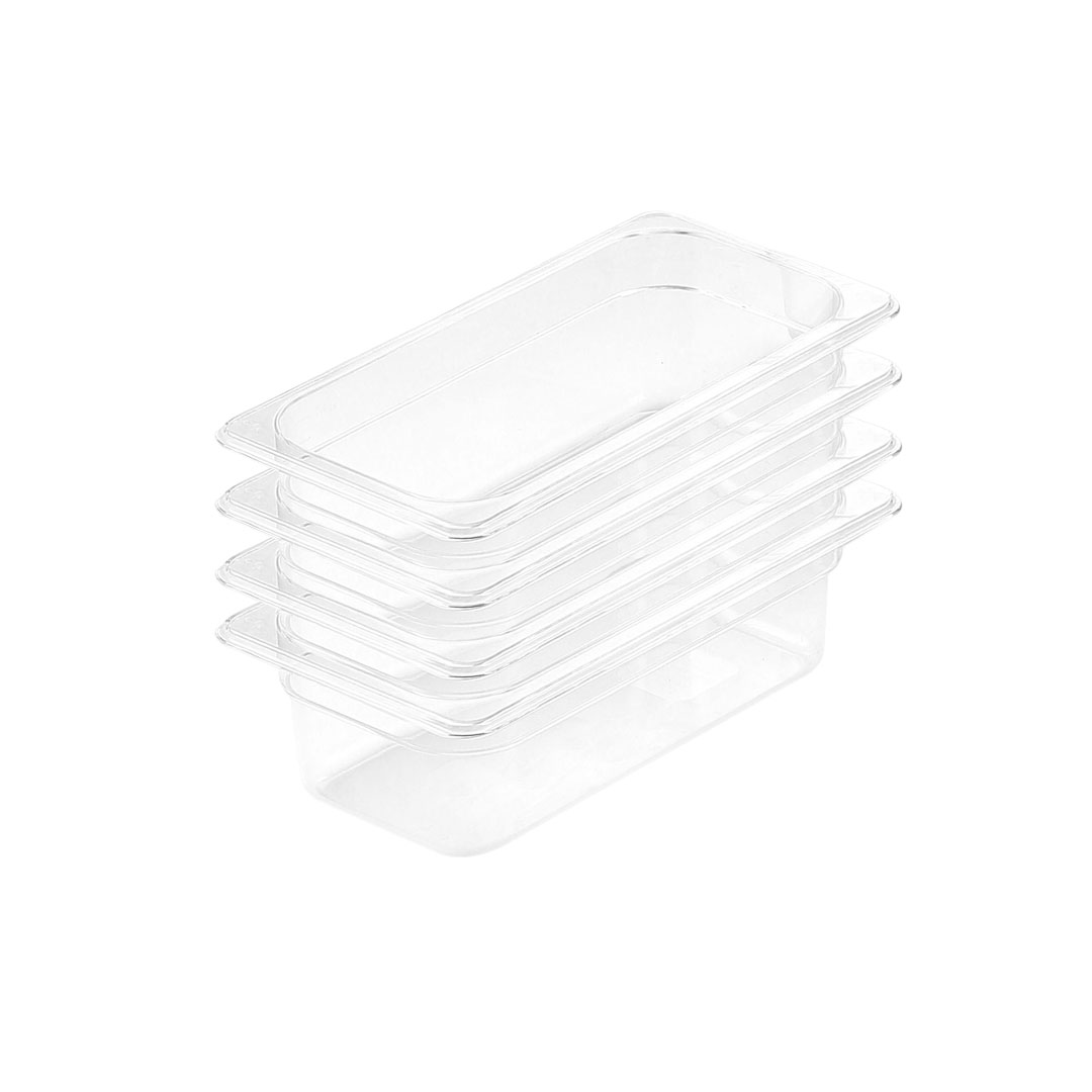 SOGA 100mm Clear Gastronorm GN Pan 1/3 Food Tray Storage Bundle of 4, , , , , ,  - AU DEPOT 1