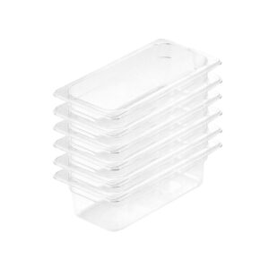 SOGA 100mm Clear Gastronorm GN Pan 13 Food Tray Storage Bundle of 6 Baking Trays VICPans1422X6 AU DEPOT - AU DEPOT