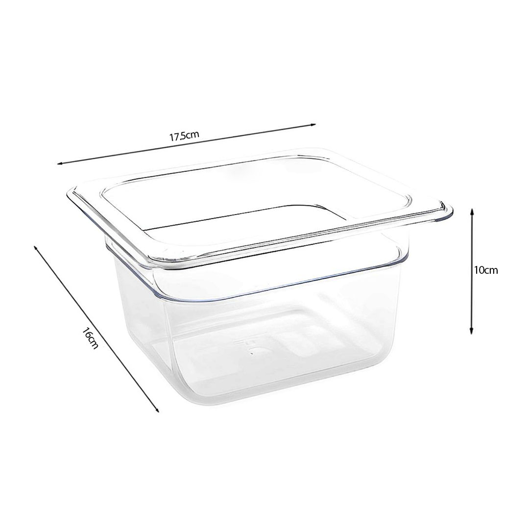 SOGA 100mm Clear Gastronorm GN Pan 1/6 Food Tray Storage, , , , , ,  - AU DEPOT 5