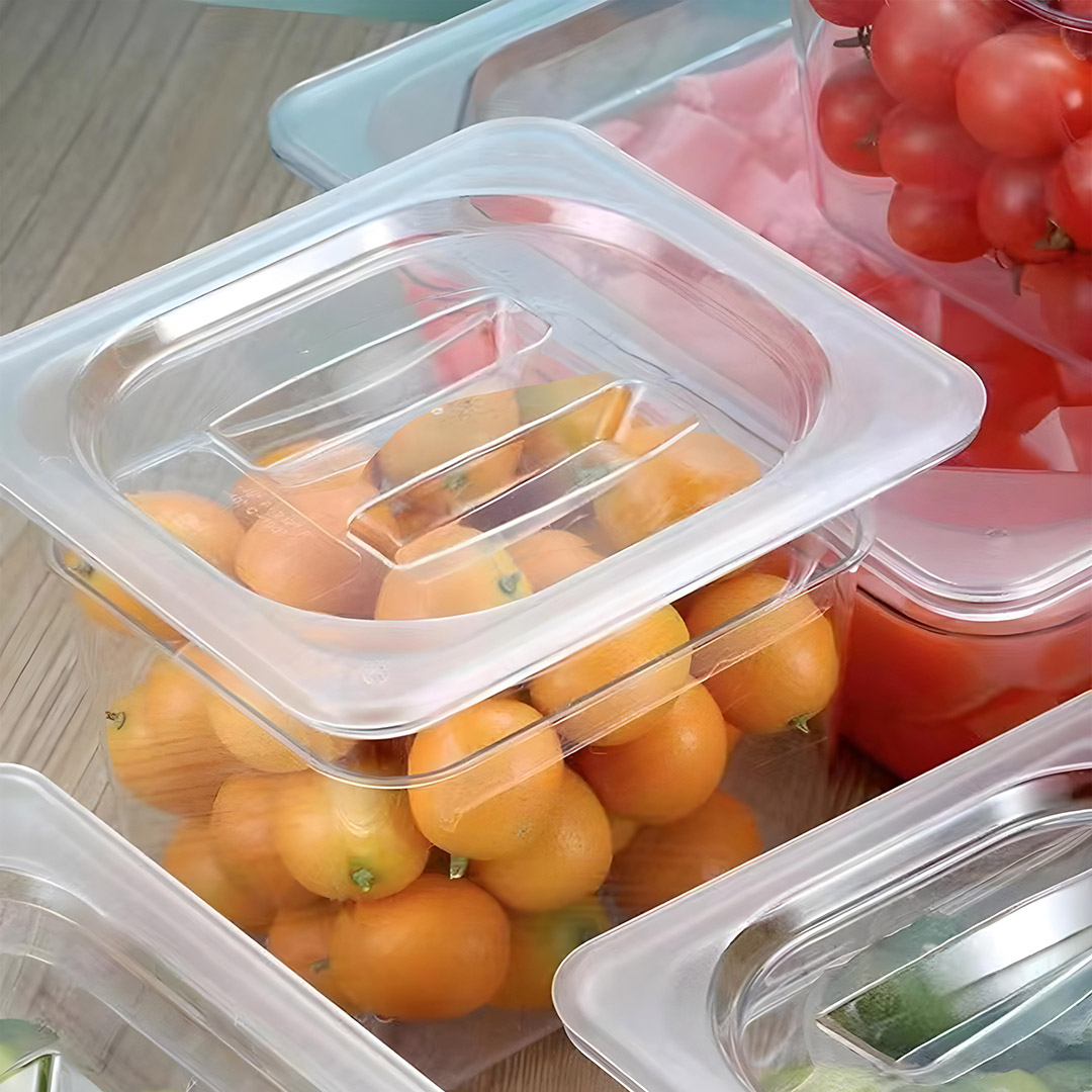 SOGA 100mm Clear Gastronorm GN Pan 1/6 Food Tray Storage Bundle of 6 with Lid, , , , , ,  - AU DEPOT 6