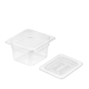 SOGA 100mm Clear Gastronorm GN Pan 16 Food Tray Storage with Lid Baking Trays VICPans1436wLidX1 AU DEPOT - AU DEPOT