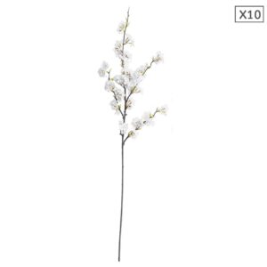 SOGA 10X Artificial Silk Flower Fake Cherry Blossom Bouquet Table Decor White, , , , , ,  - AU DEPOT 1