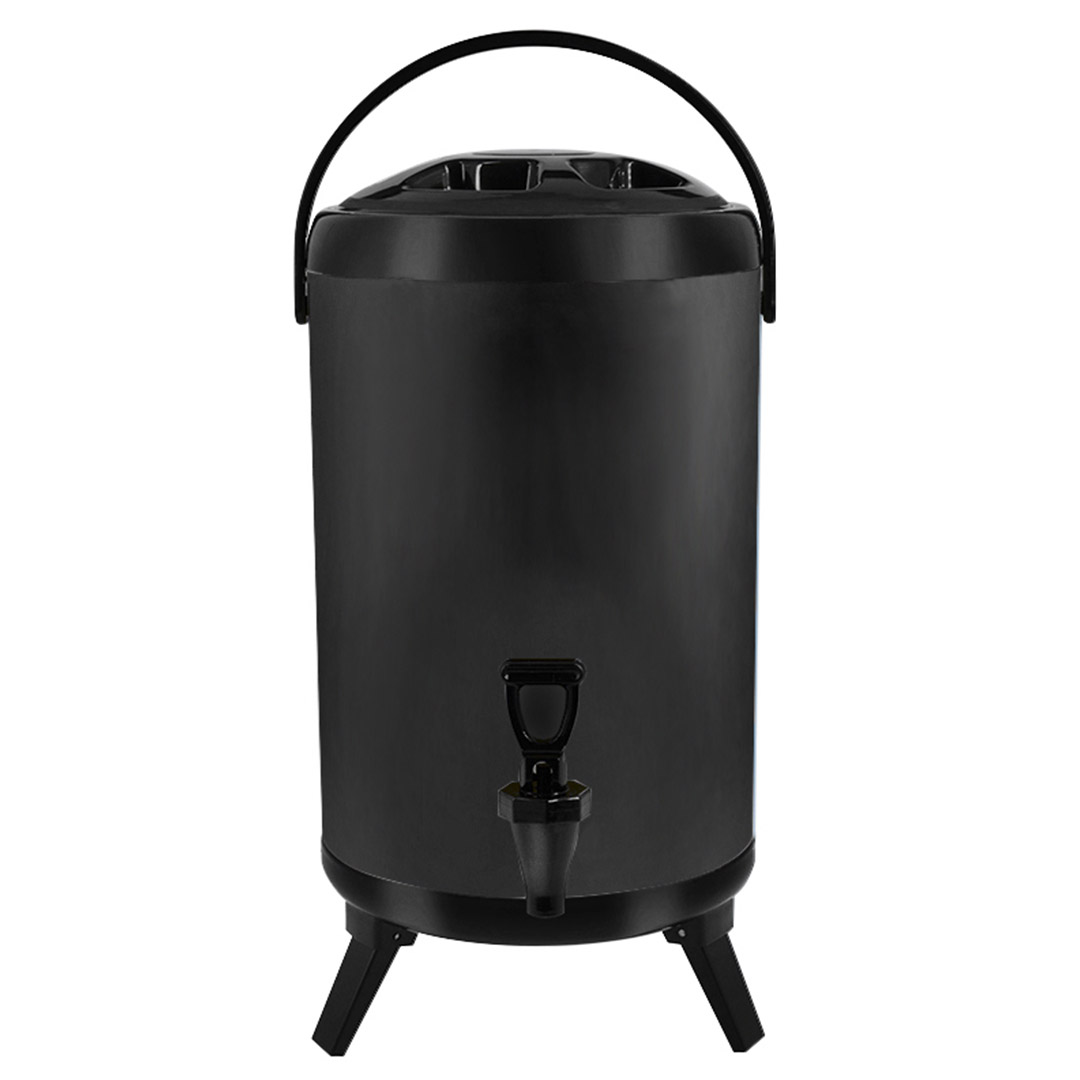 SOGA 12L Stainless Steel Insulated Milk Tea Barrel Hot and Cold Beverage Dispenser Container with Faucet Black, , , , , ,  - AU DEPOT 1