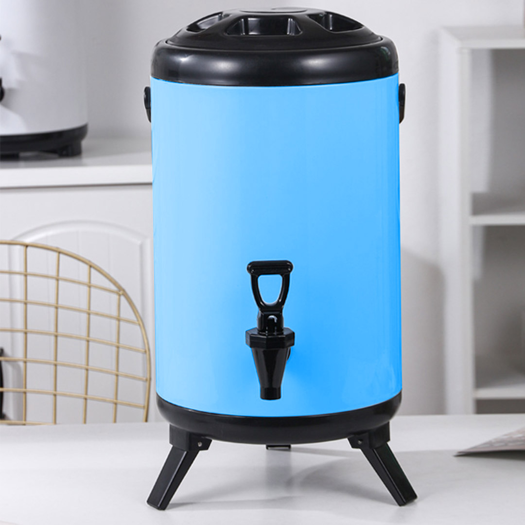 SOGA 12L Stainless Steel Insulated Milk Tea Barrel Hot and Cold Beverage Dispenser Container with Faucet Blue, , , , , ,  - AU DEPOT 8