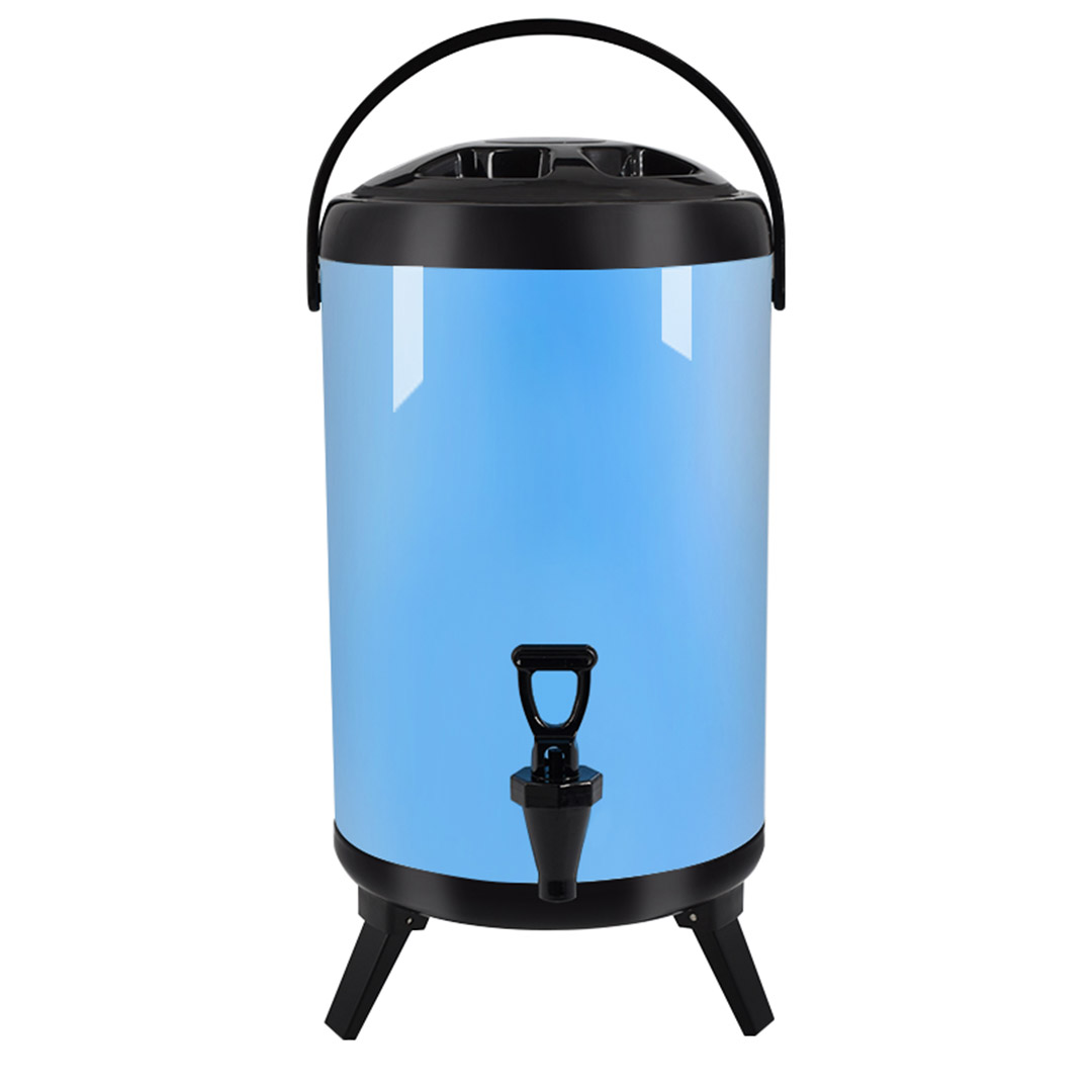 SOGA 12L Stainless Steel Insulated Milk Tea Barrel Hot and Cold Beverage Dispenser Container with Faucet Blue, , , , , ,  - AU DEPOT 1