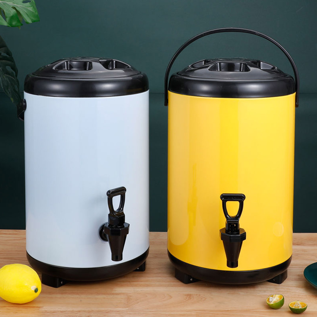 SOGA 12L Stainless Steel Insulated Milk Tea Barrel Hot and Cold Beverage Dispenser Container with Faucet White, , , , , ,  - AU DEPOT 9