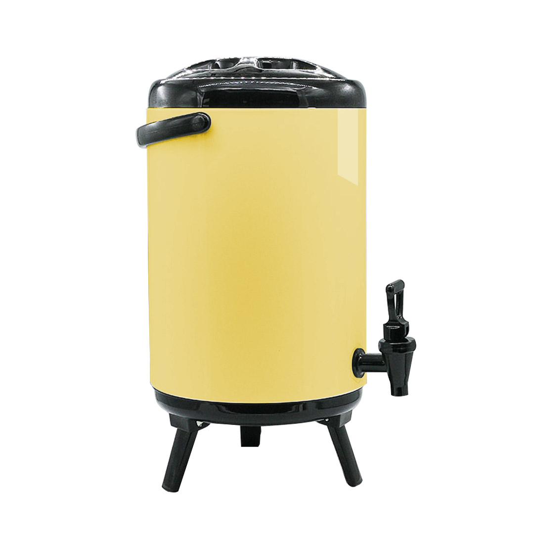 SOGA 12L Stainless Steel Insulated Milk Tea Barrel Hot and Cold Beverage Dispenser Container with Faucet Yellow, , , , , ,  - AU DEPOT 4