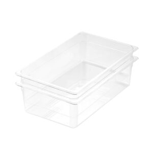 SOGA 150mm Clear Gastronorm GN Pan 11 Food Tray Storage Bundle of 2 Baking Trays VICPans1403X2 AU DEPOT - AU DEPOT