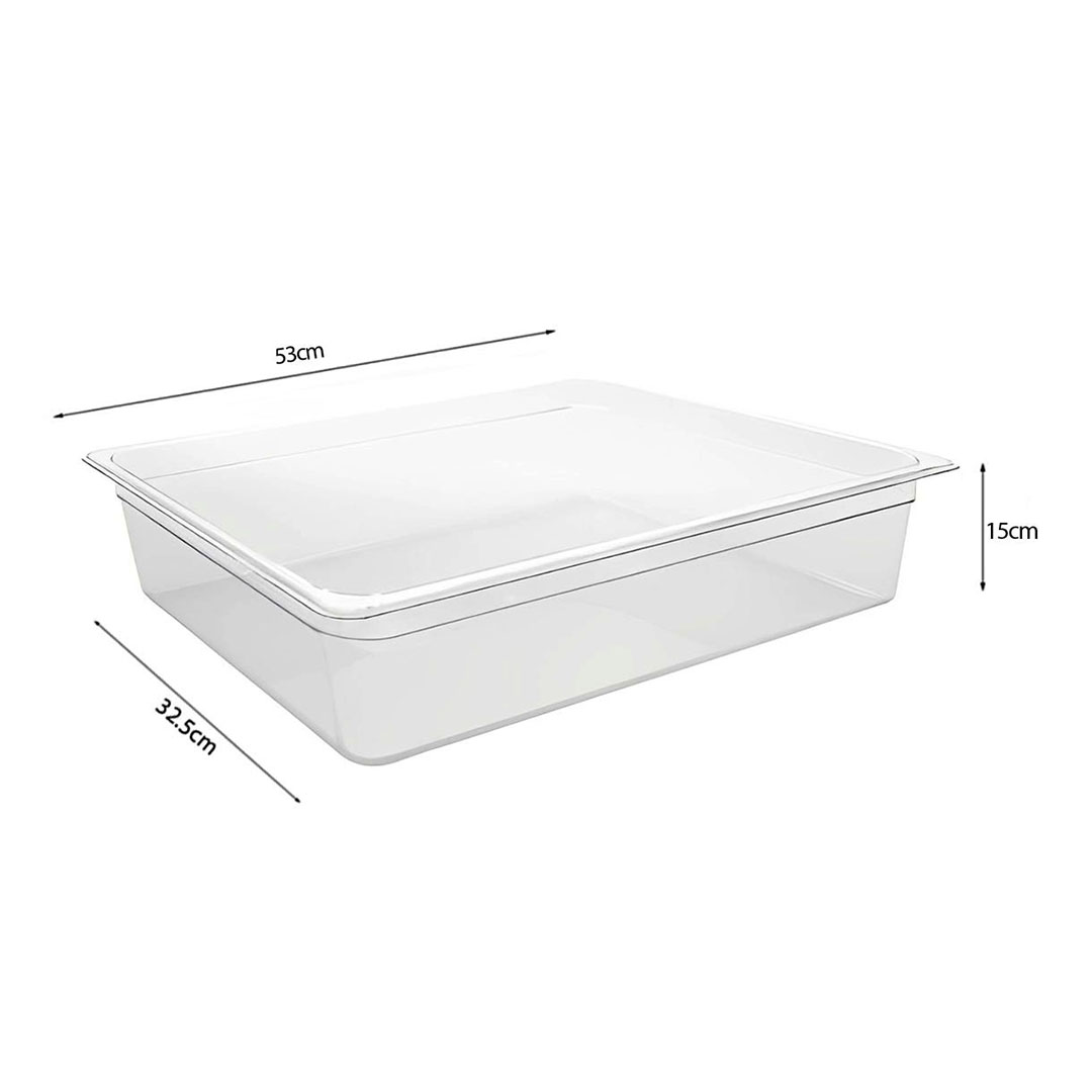 SOGA 150mm Clear Gastronorm GN Pan 1/1 Food Tray Storage Bundle of 2, , , , , ,  - AU DEPOT 5