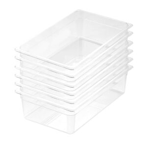 SOGA 150mm Clear Gastronorm GN Pan 11 Food Tray Storage Bundle of 6 Baking Trays VICPans1403X6 AU DEPOT - AU DEPOT