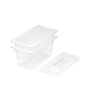 SOGA 150mm Clear Gastronorm GN Pan 13 Food Tray Storage Bundle of 2 with Lid Baking Trays VICPans1423wLidX2 AU DEPOT - AU DEPOT