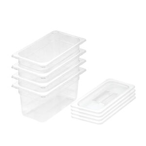 SOGA 150mm Clear Gastronorm GN Pan 13 Food Tray Storage Bundle of 4 with Lid Baking Trays VICPans1423wLidX4 AU DEPOT - AU DEPOT