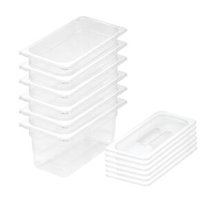 SOGA 150mm Clear Gastronorm GN Pan 13 Food Tray Storage Bundle of 6 with Lid Baking Trays VICPans1423wLidX6 AU DEPOT - AU DEPOT