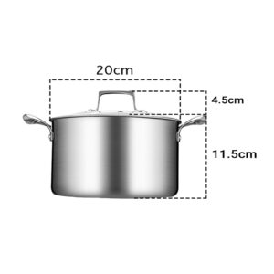 SOGA 20cm Stainless Steel Soup Pot Stock Cooking Stockpot Heavy Duty Thick Bottom with Glass Lid, home & living, kitchen & dining, cookware, casserole dishes, ,  - AU DEPOT 2