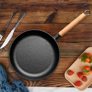 SOGA 25cm Round Cast Iron Frying Pan Skillet Steak Sizzle Platter with Helper Handle, Home & Living, Kitchen & Dining, Cookware, Frying Pans, ,  - AU DEPOT 2