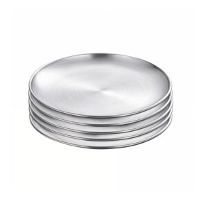 SOGA 26cm Premium Silver Grilling Plate Durable Heat Resistant Perfect for BBQs and Outdoor Cooking Kitchen Essential saucepans VICPlate55 AU DEPOT - AU DEPOT