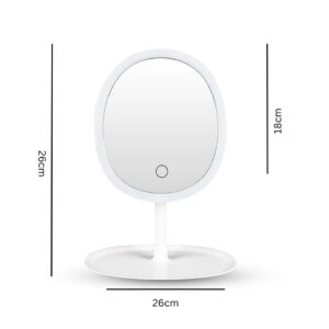 SOGA 26cm White Oval Smart LED Makeup Bedroom Table Vanity Mirror Tricolor Adjustable Light, Home, Bathroom, Bathroom Accessories, Bathroom Storage, ,  - AU DEPOT 2