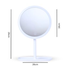 SOGA 26cm White Round Smart LED Makeup Bedroom Table Vanity Mirror Tricolor Adjustable Light, Home, Bathroom, Bathroom Accessories, Bathroom Storage, ,  - AU DEPOT 2