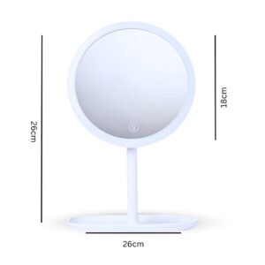 SOGA 26cm White Round Smart LED Makeup Bedroom Table Vanity Mirror Tricolor w/ 5x Magnification, Home, Bathroom, Bathroom Accessories, Bathroom Storage, ,  - AU DEPOT 2