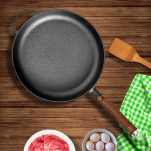 SOGA 29cm Round Cast Iron Frying Pan Skillet Steak Sizzle Platter with Helper Handle, Home & Living, Kitchen & Dining, Cookware, Frying Pans, ,  - AU DEPOT 2