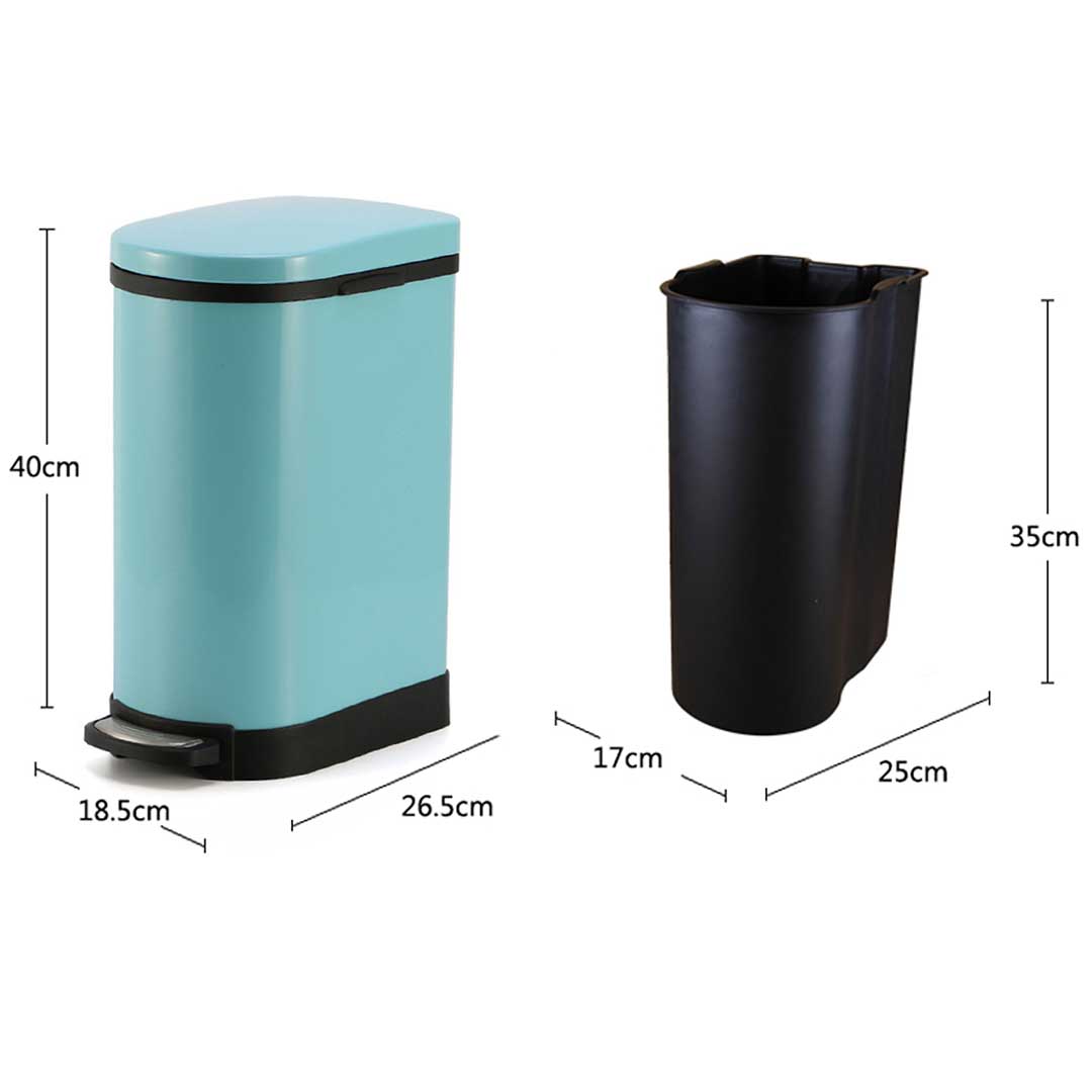 SOGA 2X 10L Foot Pedal Stainless Steel Rubbish Recycling Garbage Waste Trash Bin U Blue, , , , , ,  - AU DEPOT 4