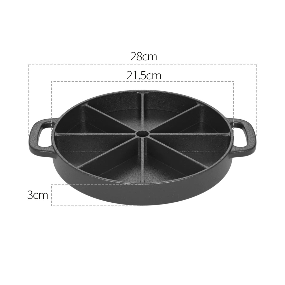 SOGA 2X 21.5CM Round Cast Iron Baking Wedge Pan Cornbread Cake 8-Slice Baking Dish with Handle, , , , , ,  - AU DEPOT 6