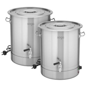 SOGA 2X 21L Stainless Steel URN Commercial Water Boiler 2200W toasters kettles Urn841X2 AU DEPOT - AU DEPOT