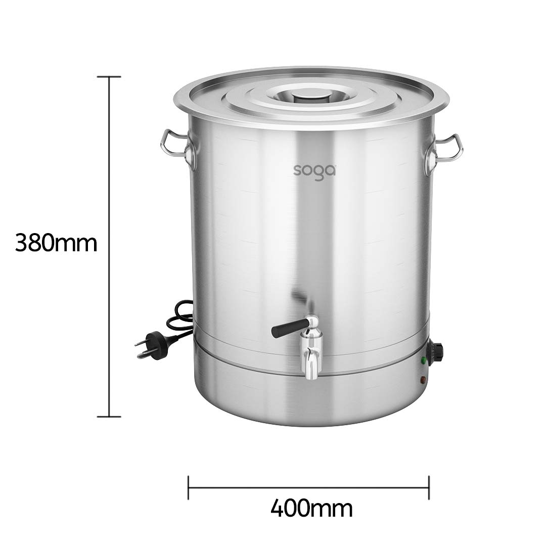 SOGA 2X 21L Stainless Steel URN Commercial Water Boiler 2200W, , , , , ,  - AU DEPOT 8