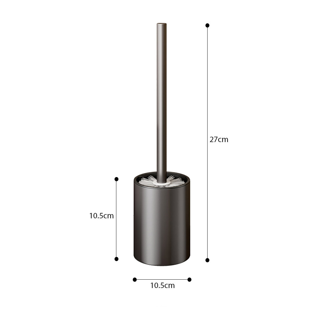 SOGA 2X 27cm Wall-Mounted Toilet Brush with Holder Bathroom Cleaning Scrub Dark Grey, , , , , ,  - AU DEPOT 5