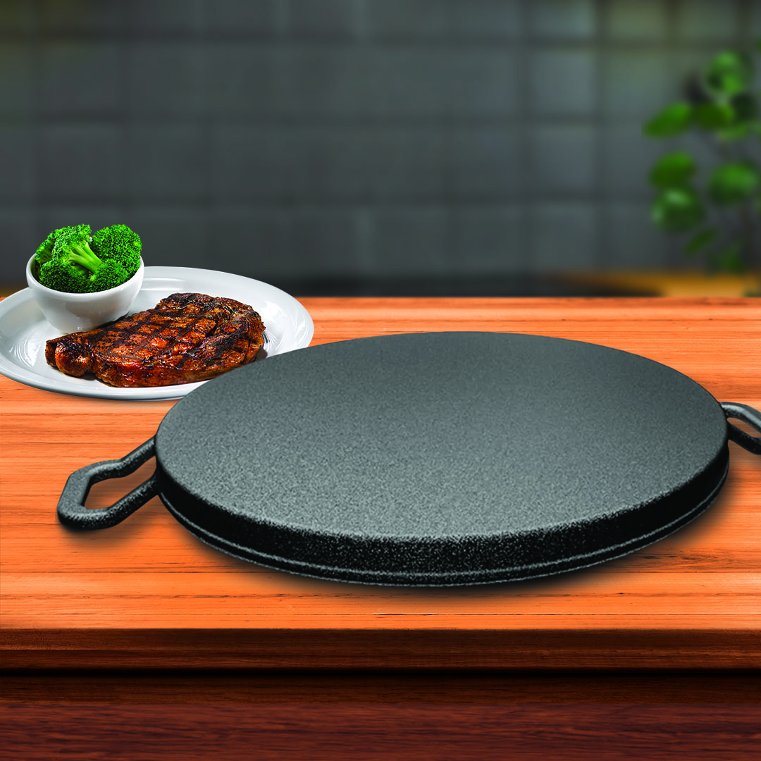 SOGA 2X 28cm Ribbed Cast Iron Frying Pan Skillet Coating Steak Sizzle Platter, , , , , ,  - AU DEPOT 7