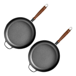 SOGA 2X 29cm Round Cast Iron Frying Pan Skillet Steak Sizzle Platter with Helper Handle, Home & Living, Kitchen & Dining, Cookware, Frying Pans, ,  - AU DEPOT 1