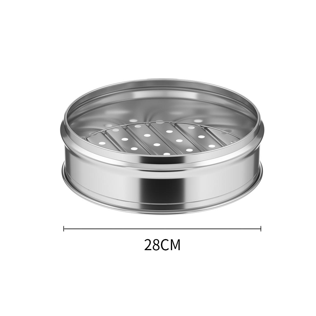 SOGA 2X 3 Tier Stainless Steel Steamers With Lid Work inside of Basket Pot Steamers 28cm, , , , , ,  - AU DEPOT 6