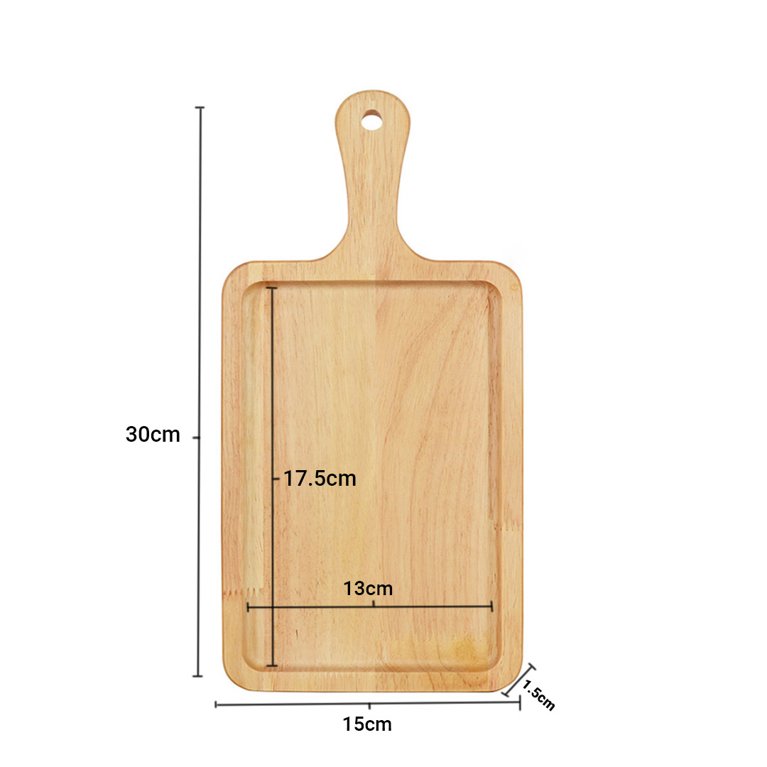 SOGA 2X 30cm Rectangle Premium Wooden Oak Food Serving Tray Charcuterie Board Paddle Home Decor, , , , , ,  - AU DEPOT 2