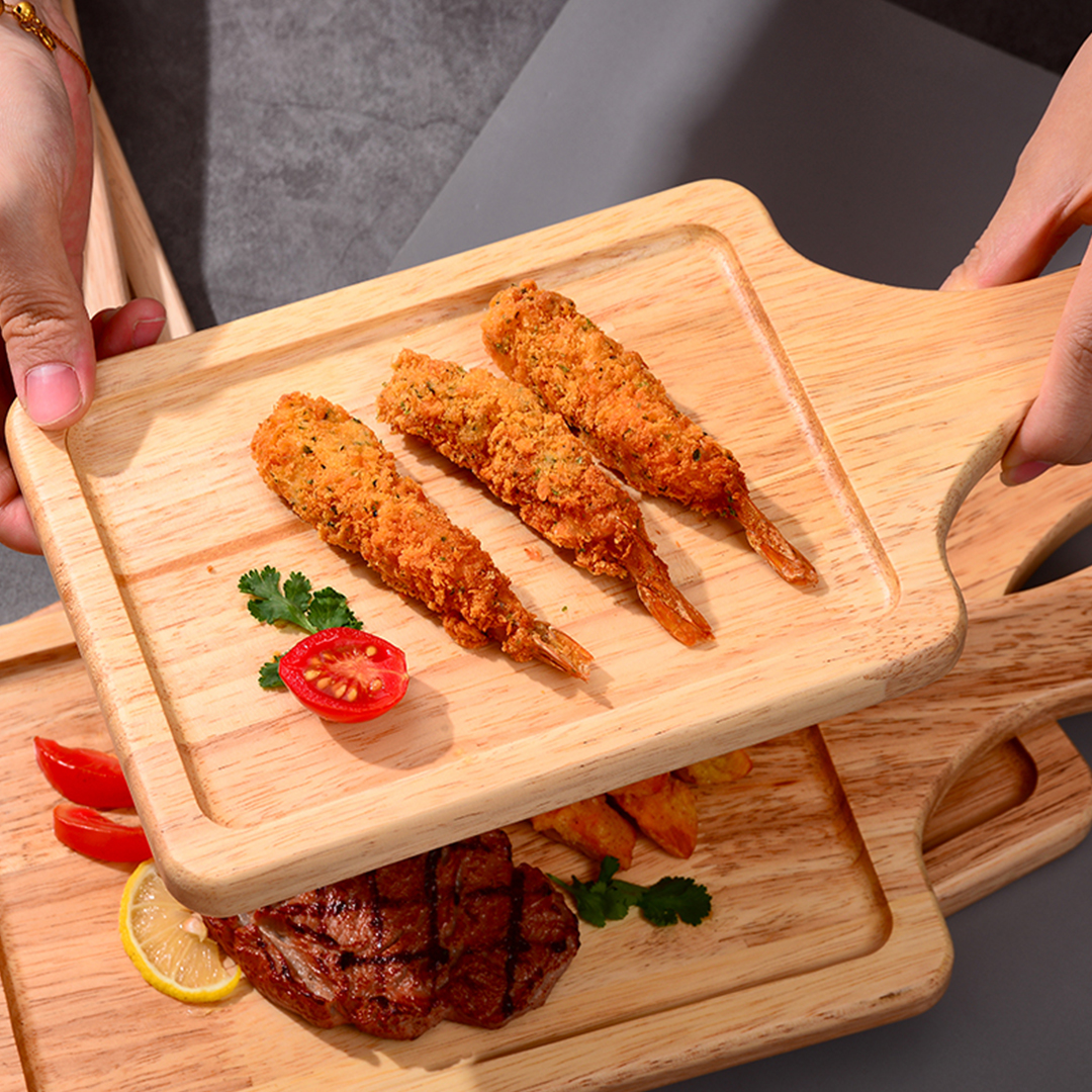 SOGA 2X 30cm Rectangle Premium Wooden Oak Food Serving Tray Charcuterie Board Paddle Home Decor, , , , , ,  - AU DEPOT 4