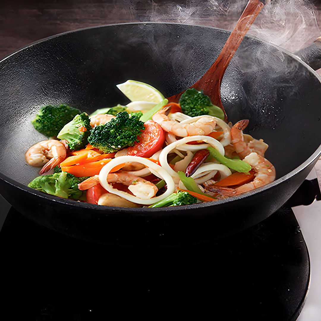 SOGA 2X 31cm Commercial Cast Iron Wok Round Bottom FryPan Home Cooking Skillet, , , , , ,  - AU DEPOT 6