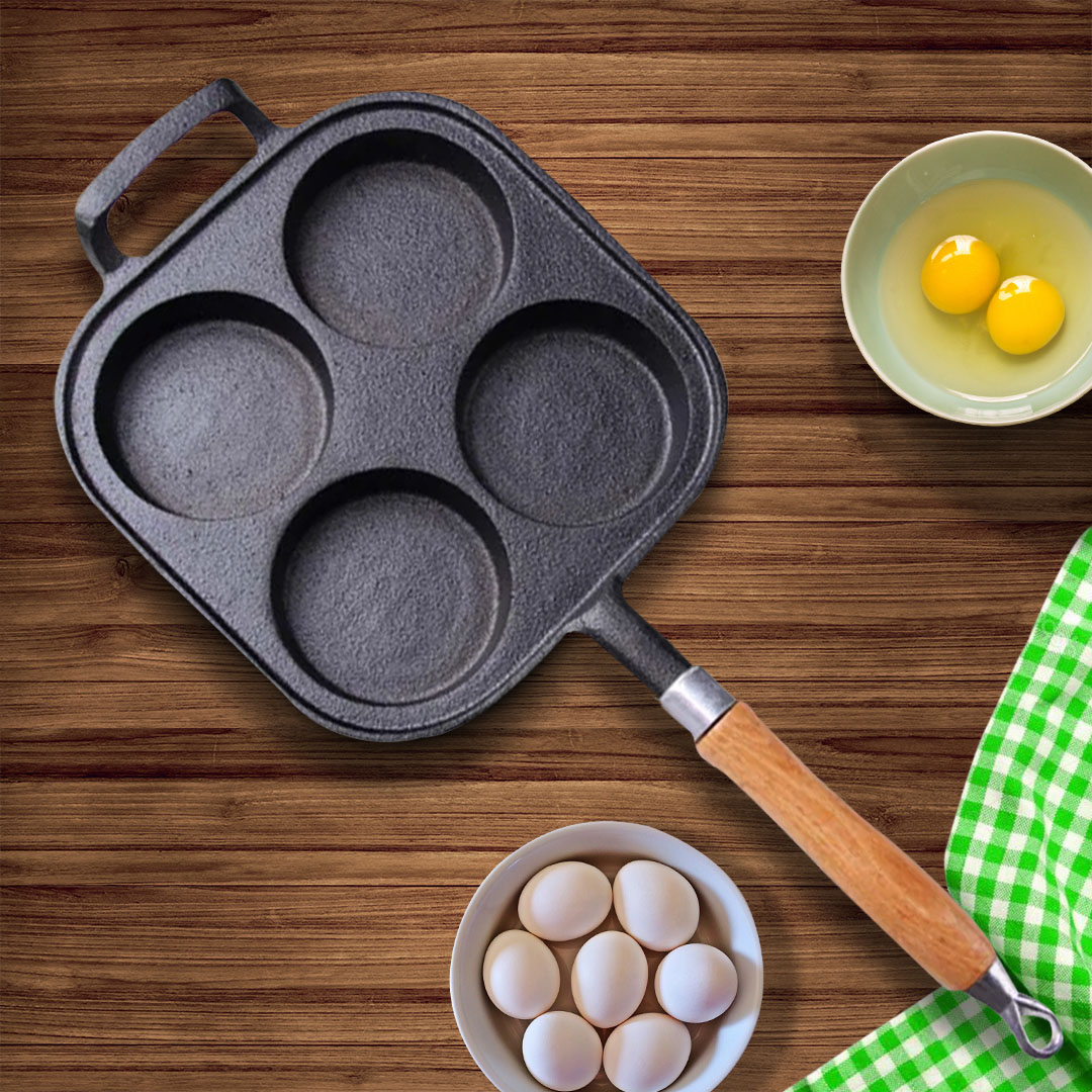 SOGA 2X 4 Mold Cast Iron Breakfast Fried Egg Pancake Omelette Fry Pan, , , , , ,  - AU DEPOT 2