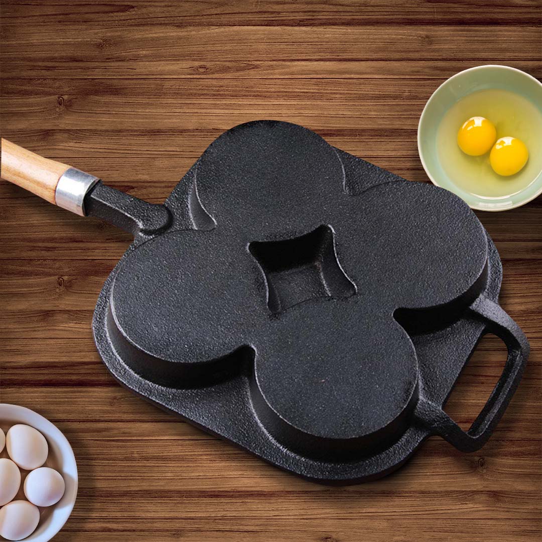 SOGA 2X 4 Mold Cast Iron Breakfast Fried Egg Pancake Omelette Fry Pan, , , , , ,  - AU DEPOT 4