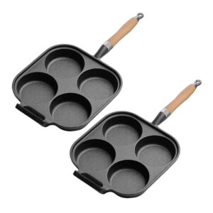 SOGA 2X 4 Mold Cast Iron Breakfast Fried Egg Pancake Omelette Fry Pan Frying Pans ZPaiB6X2 AU DEPOT - AU DEPOT