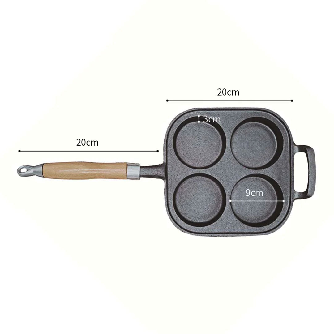 SOGA 2X 4 Mold Cast Iron Breakfast Fried Egg Pancake Omelette Fry Pan, , , , , ,  - AU DEPOT 7