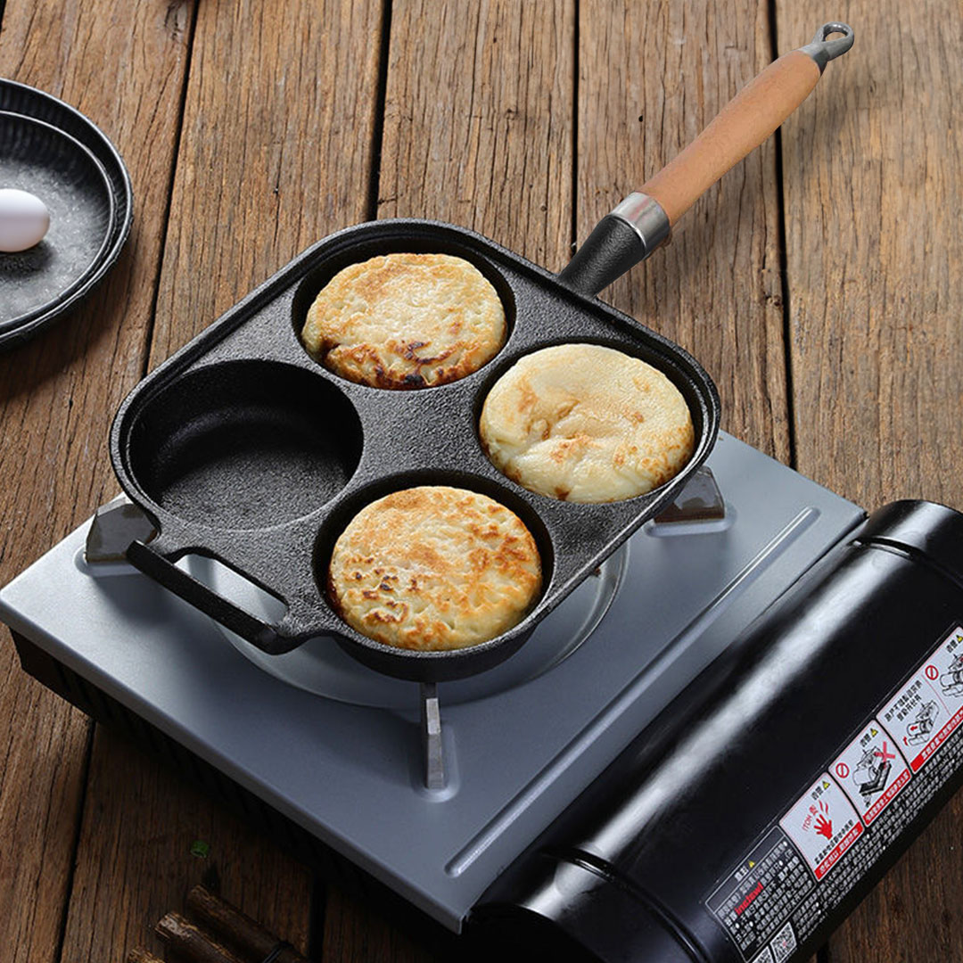 SOGA 2X 4 Mold Cast Iron Breakfast Fried Egg Pancake Omelette Fry Pan, , , , , ,  - AU DEPOT 9