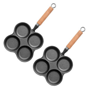 SOGA 2X 4 Mold Multi Portion Cast Iron Breakfast Fried Egg Pancake Omelet Fry Pan Frying Pans ZPai027X2 AU DEPOT - AU DEPOT