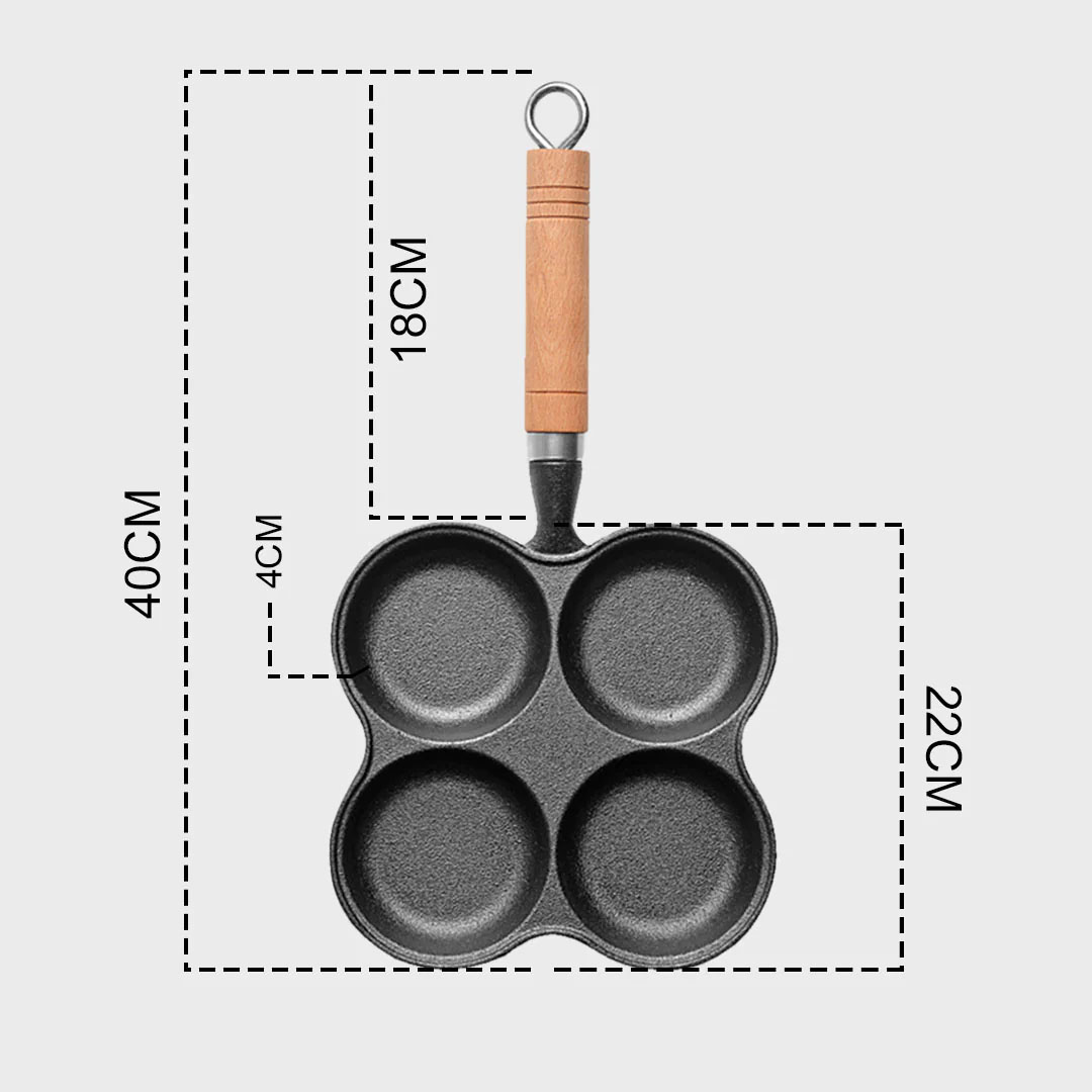 SOGA 2X 4 Mold Multi-Portion Cast Iron Breakfast Fried Egg Pancake Omelet Fry Pan, , , , , ,  - AU DEPOT 6