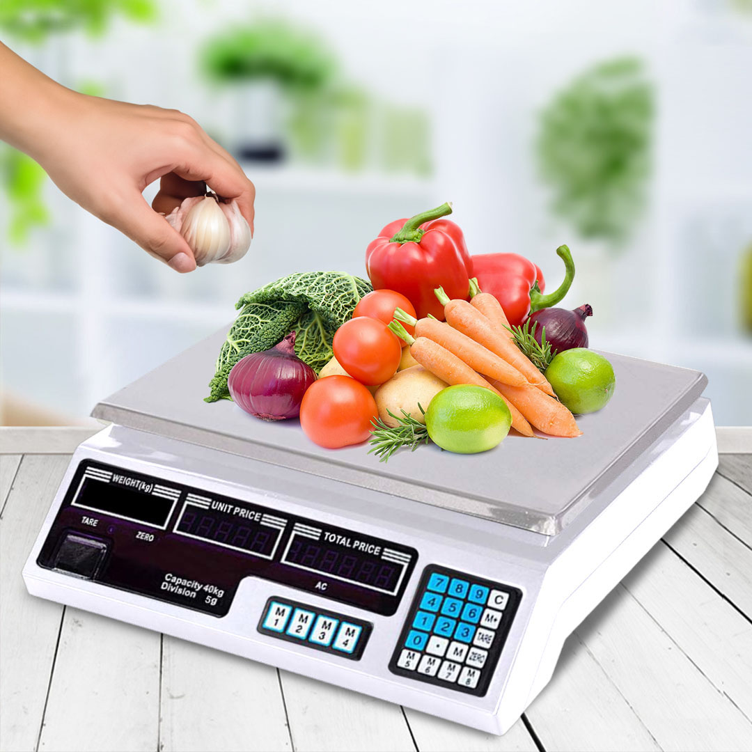 SOGA 2X 40kg Digital Commercial Kitchen Scales Shop Electronic Weight Scale Food White, , , , , ,  - AU DEPOT 4