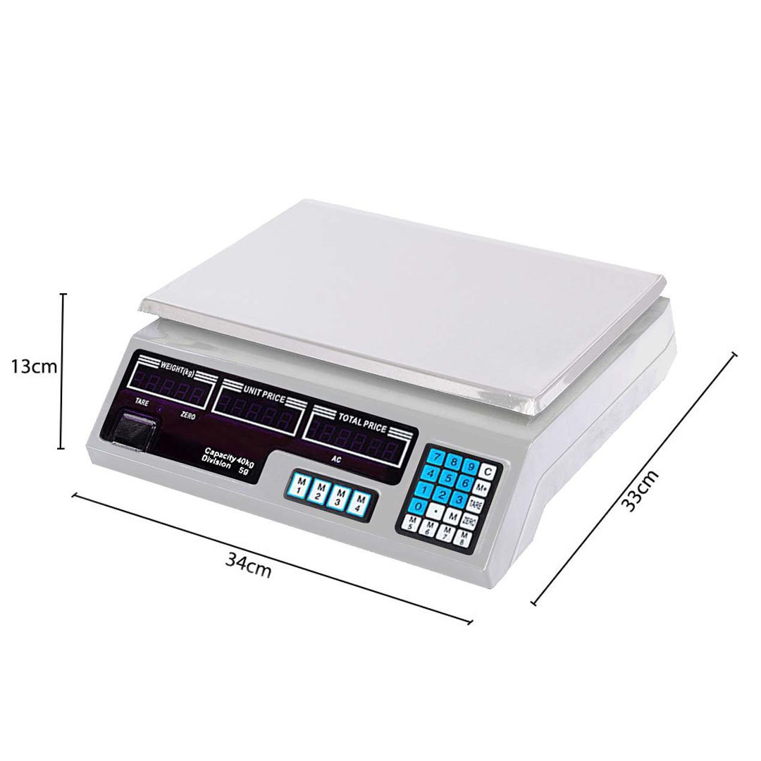 SOGA 2X 40kg Digital Commercial Kitchen Scales Shop Electronic Weight Scale Food White, , , , , ,  - AU DEPOT 6