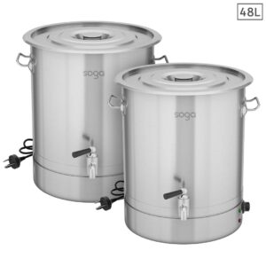 SOGA 2X 48L Stainless Steel URN Commercial Water Boiler 2200W toasters kettles Urn844X2 AU DEPOT - AU DEPOT