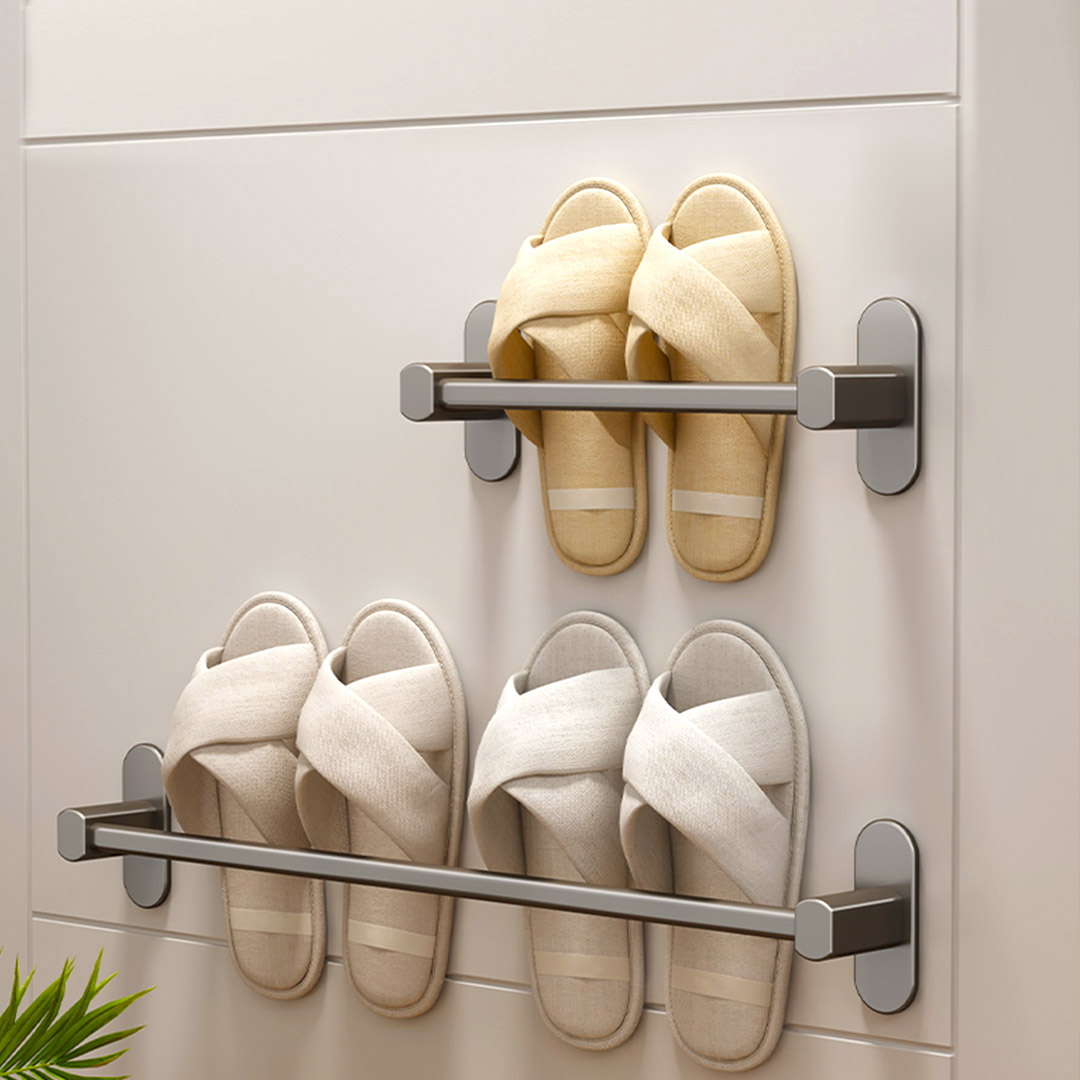 SOGA 2X 49cm Wall-Mounted Slipper Organiser Adhesive Storage Space-Saving Wall Rack, , , , , ,  - AU DEPOT 5