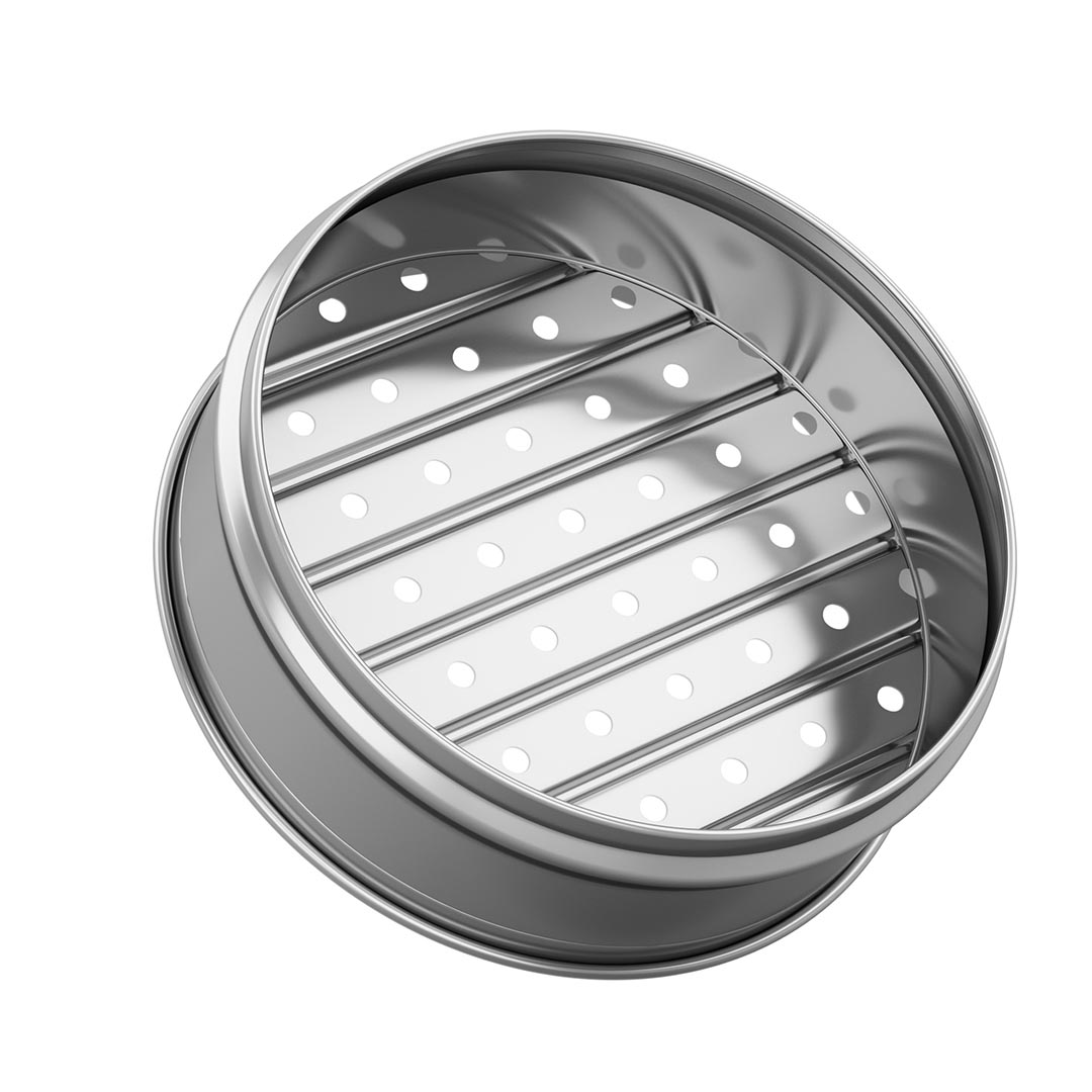 SOGA 2X 5 Tier Stainless Steel Steamers With Lid Work inside of Basket Pot Steamers 22cm, , , , , ,  - AU DEPOT 2